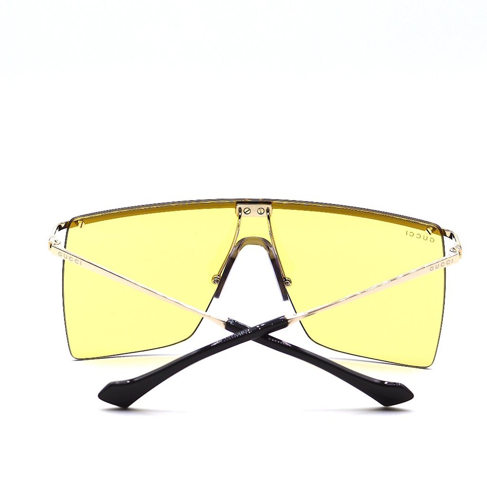 NEW GUCCI GG1096S 003 UNISEX GOLD YELLOW LENS AUTHENTIC SUNGLASSES - Picture 13 of 16